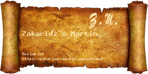 Zakariás Martin névjegykártya