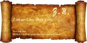 Zakariás Martin névjegykártya